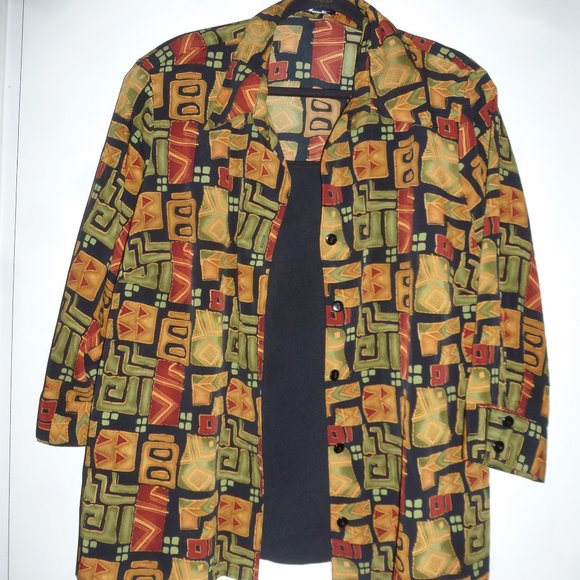 Notation Vintage 3/4 Sleeve Shoulder pads  Blouse Women’s Sz 3XL - Picture 1 of 10